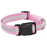 10 INCH - PINK - Reflective Stripe Safety Dog Collar by Guardian Gear