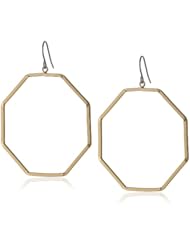 Kensie "Holy Holly" Gold-Plated Octagon Hoop Earrings