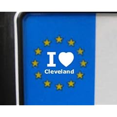 4 Aufkleber - WEI� - I love Cleveland - Nummernschild, Spiegel, Handy Sticker