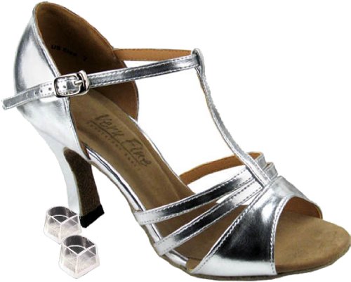 Very Fine Women's Salsa Ballroom Tango Dance Shoes 1683 Bundle - Dance Shoe Heel Protectors 2.5