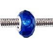 Pandora Style Charm Bead (Z91) Faceted Murano Lampwork Glass (14mm x 10mm) (fits Troll too)