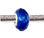 Pandora Style Charm Bead (Z91) Faceted Murano Lampwork Glass (14mm x 10mm) (fits Troll too)