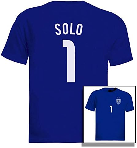 Soccer Equipment : Hope Solo Goalie Jersey #1 T-Shirt Team USA Women Soccer FIFA World Cup Canada (Blue, S)