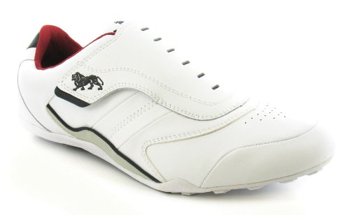 Lonsdale "Caspian" Mens Velcro Fastening Low Profile Training Shoes - White/Black/Red