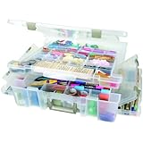 ArtBin Super Satchel Deluxe Divided Lid/Divided Base- Clear Storage Container,6982AB