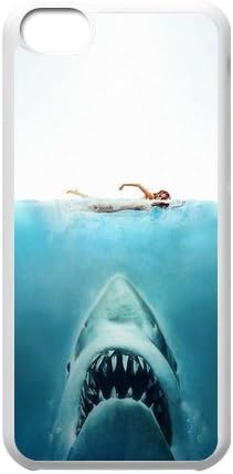 MeowStore Cool Sea Monster Big Teeth Jaw Shark Girl Floats Iphone 5C Case Cover Phone Case Shells White
