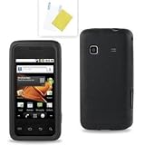 Soft Gel Skin Black Rubberized Silicone Skin Case + LCD Screen Protector fo ....