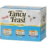 Fancy Feast Chicken, Beef and Turkey Feast Marinated Morsels Variety Pack Adult Canned Cat...