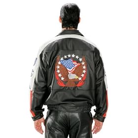 Eagle with American Stars & Stripes Bomber Jacket - Color : black - Size : Large