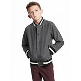 オールドネイビー OLD NAVY/ ウールブレンドバーシティジャケット ヘザーグレー アウタージャケット L【並行輸入】