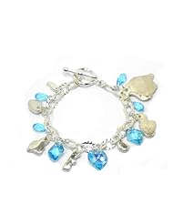 Sterling Silver Island Chain Bracelet with Clear Crystals