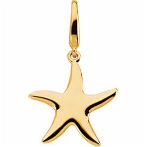 Yellow Gold Fashion Starfish Charm