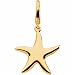 Yellow Gold Fashion Starfish Charm