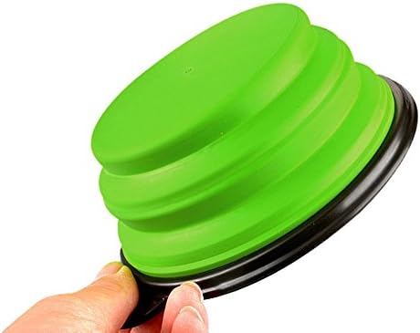 Set of 3 Portable Collapsible Pop-up Design Silicone Pet Dog Food Water Travel Bowl (3 Bowls (Green+Yellow+Orange))