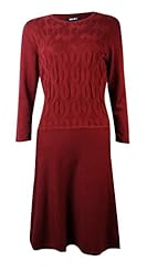 Knee Length Acrylic/Cotton/Knit Long Sleeves Sweater  Dress