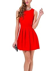 Cutout Jeweled Backless Cotton Party Dress 