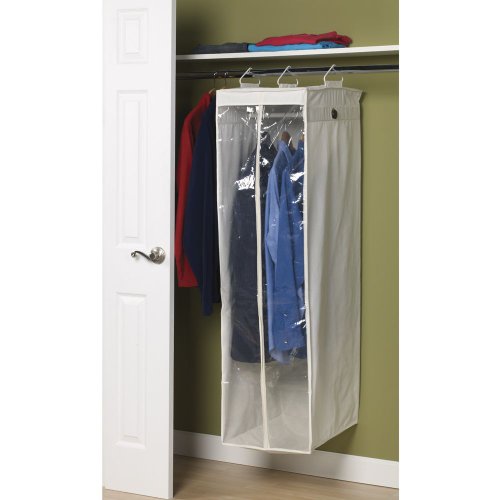 Household Essentials Hanging Wardrobe Garment Storage Bag, Natural