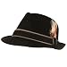 Godfather Summer Feather Fedora Trilby Hat Black L/XL