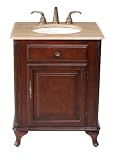 27 Single Sink Vanity with Travertine Marble Top