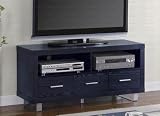 Coaster Black 47 Inch Contemporary Media Console with Shelves and Drawers
