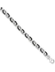 Sterling Silver Black & White Diamond Bracelet