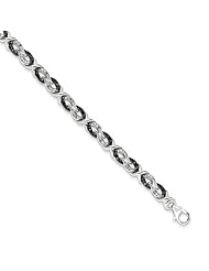 Sterling Silver Black & White Diamond Bracelet
