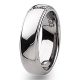 Grooved Edge Polished Tungsten Carbide Ring (7.0 mm) - Sizes 7-13