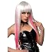 Pleasure Wigs Manson Wig - White with Hot Pink