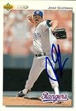 Jose Guzman Autographed/Hand Signed MLB Baseball Card (Texas Rangers) 1992 Upper Deck #204