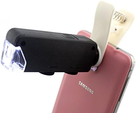 GOEGHING 60X-100X Optical Zoom Mobile Phone LED Microscope Lens with Universal Clamp for iPhone6 6plus/ 5 5c 5s/ 4 4s/ Samsung Galaxy S5 G900H /S4 i9500 / S3 i9300 / Note 2 II / Note 3 III/ Note 4 IV/ HTC