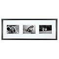 Gallery 3-Space Wide Collage Frame with Mat - Black