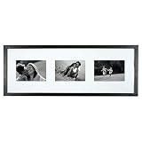 Gallery 3-Space Wide Collage Framewith Mat- Black