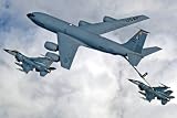 KC-135 Statotanker (Refueling F-16 Fighting Falcons) Art Poster Print - 13" X 19"