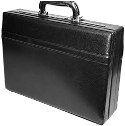 Mancini Black Leather Attache Case 4-5"