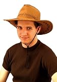 Stitched Suede Outback Cowboy Hat (brown is slightly darker than appears in photo)