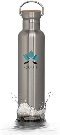 Insulated Stainless Steel 27Oz/800ml Water Bottle, BPA-free, Eco Friendly Non-Leak Bamboo Lid