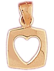 Dazzlers Solid 14k Gold Floating Heart Charm Pendant Available in three colors from jewelsberry (weights: 0.8 grams only)