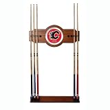 NHL Calgary Flames 2 piece Wood and Mirror Wall Cue Rack