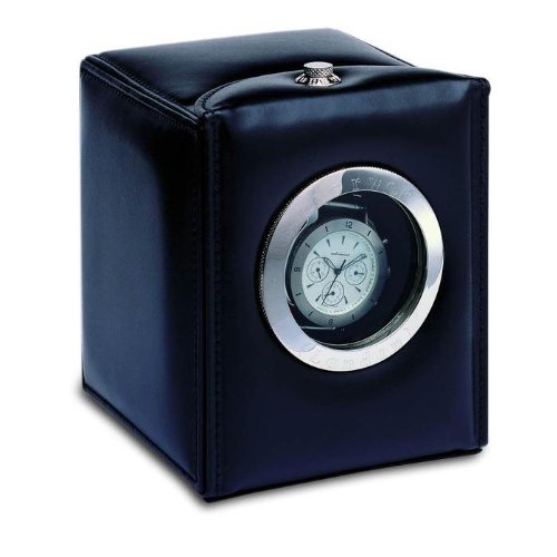 Single Leather Watch Winder with Window - Rotobox by Underwood
