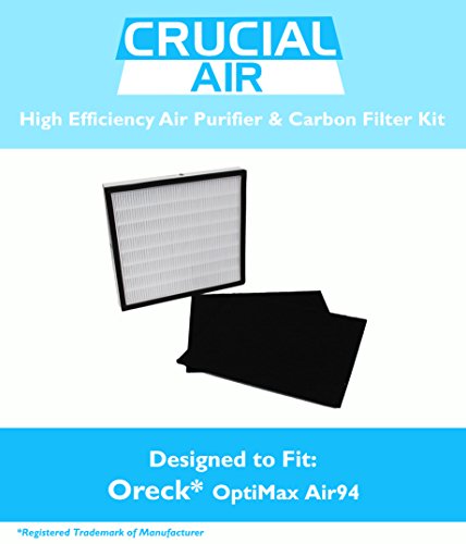 Replacement Filter Kit Designed to fit Oreck OptiMax® Air 94 Includes: Air Purifier Filter & 2 Carbon Filters Fit Oreck Air94 Air Purifiers, Designed & Engineered by Crucial Air