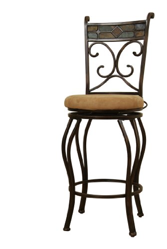 Boraam 80516 Beau Metal Stool, 29-Inch, Black/Gold
