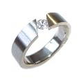 Eleganter Ring mit Zirkonia Diamant, Edelstahl (Stainless Steel), Gr��e 54 (17.5) (R001-7)