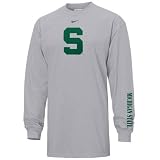 Nike Michigan State Spartans Ash Classic Logo Long Sleeve T-shirt