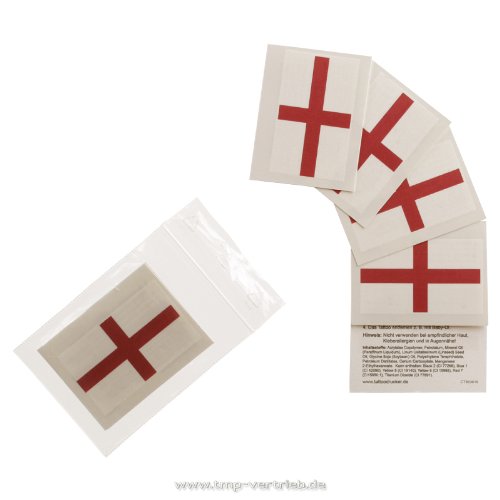 England Tattoo Fahne 5er Fan Set – EM Fanartikel 2016 – England Flag