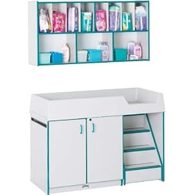 Jonti-Craft 5142JC119 - Rainbow Accents Diaper Changer Combo - Right - Green Trim by Jonti-Craft