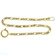 Pocket Watch Chain Fob Figaro Link Design Gold-Tone 14"