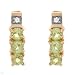 Earrings With Precious Stones - Genuine Peridots and Topazes Beautifully Designed in Yellow Gold Length 11mm