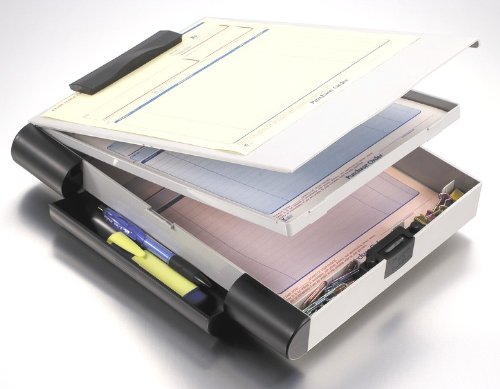 Officemate  Recycled Double Storage Clipboard/Forms Holder, Plastic, Gray/Black (83357)