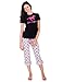 Juniors Live to Ride 2 Piece Pajama Set with Heart Capri Pants