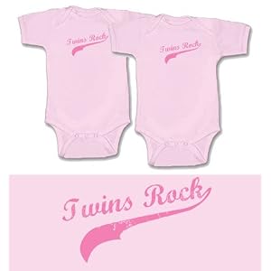 Twin Girls Gift Set, Choose From Sizes 0-18 month (Includes 2 Pink Bodysuits)
